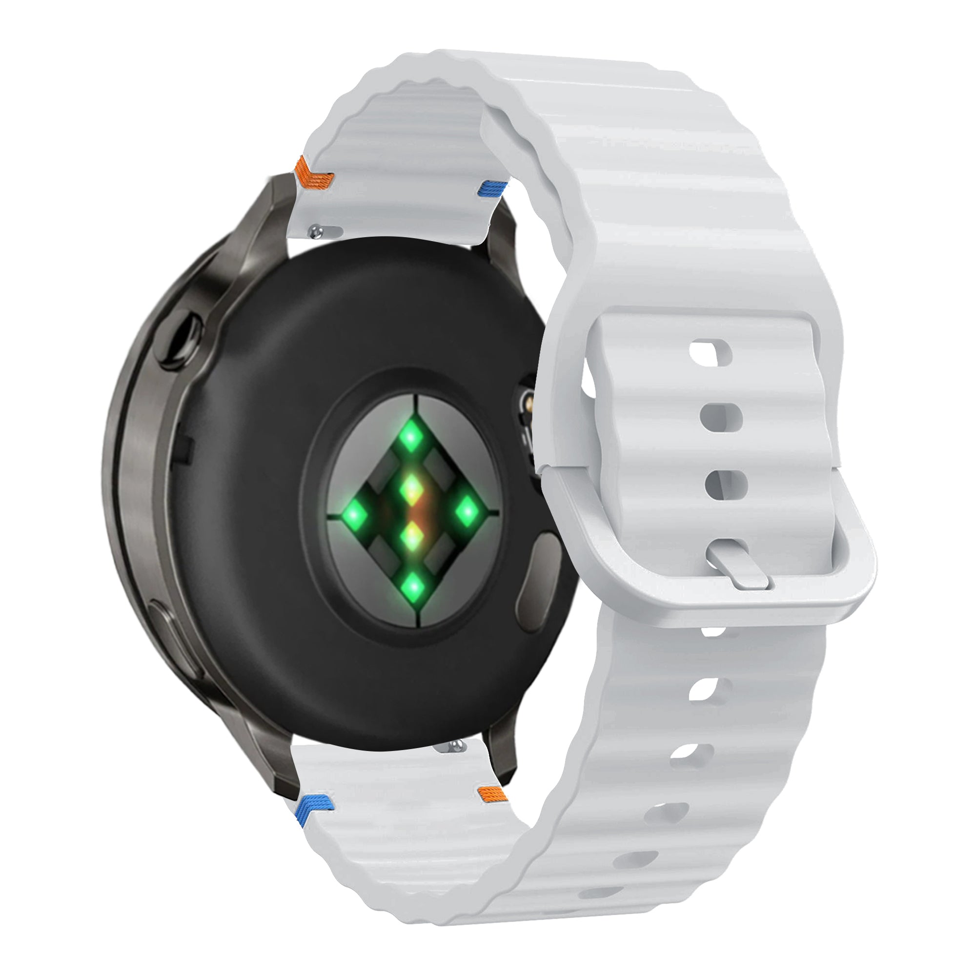 Bandz Bracelet silicone ondulé Garmin Venu 2 (gris clair)