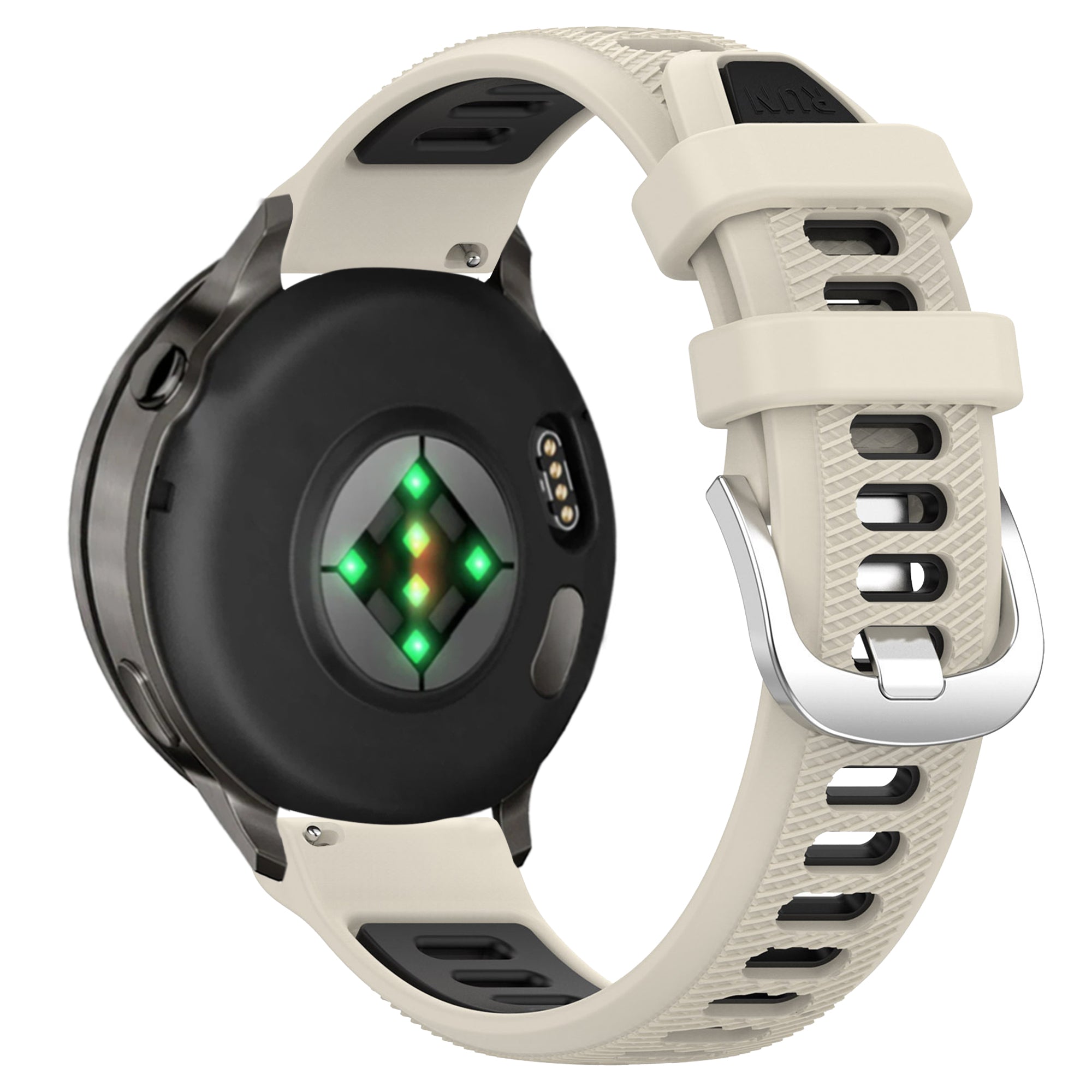 Bandz Bracelet sport avec boucle Garmin Forerunner 255s (lumière stellaire/noir)