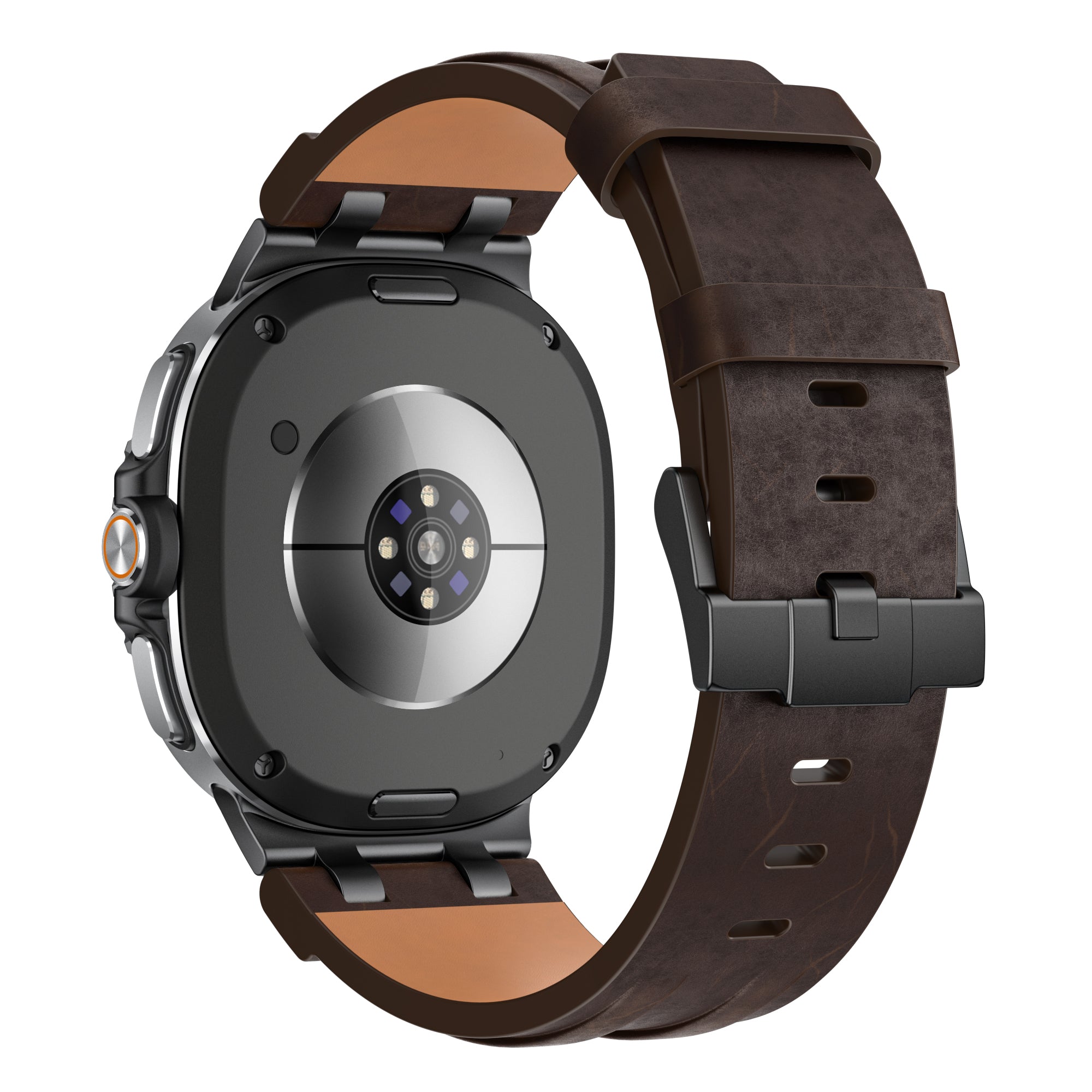 Bracelet cuir solide Samsung Galaxy Watch 8 - 44mm (marron café)