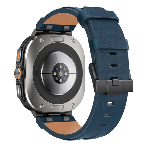 Bracelet cuir solide Samsung Galaxy Watch Ultra 2 (bleu foncé)