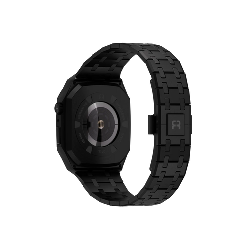Reqior Boîtier avec bracelet en acier Apple Watch 45mm (noir)