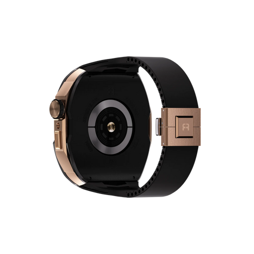 Reqior Boîtier avec bracelet en caoutchouc Apple Watch 45mm (noir/rose or)