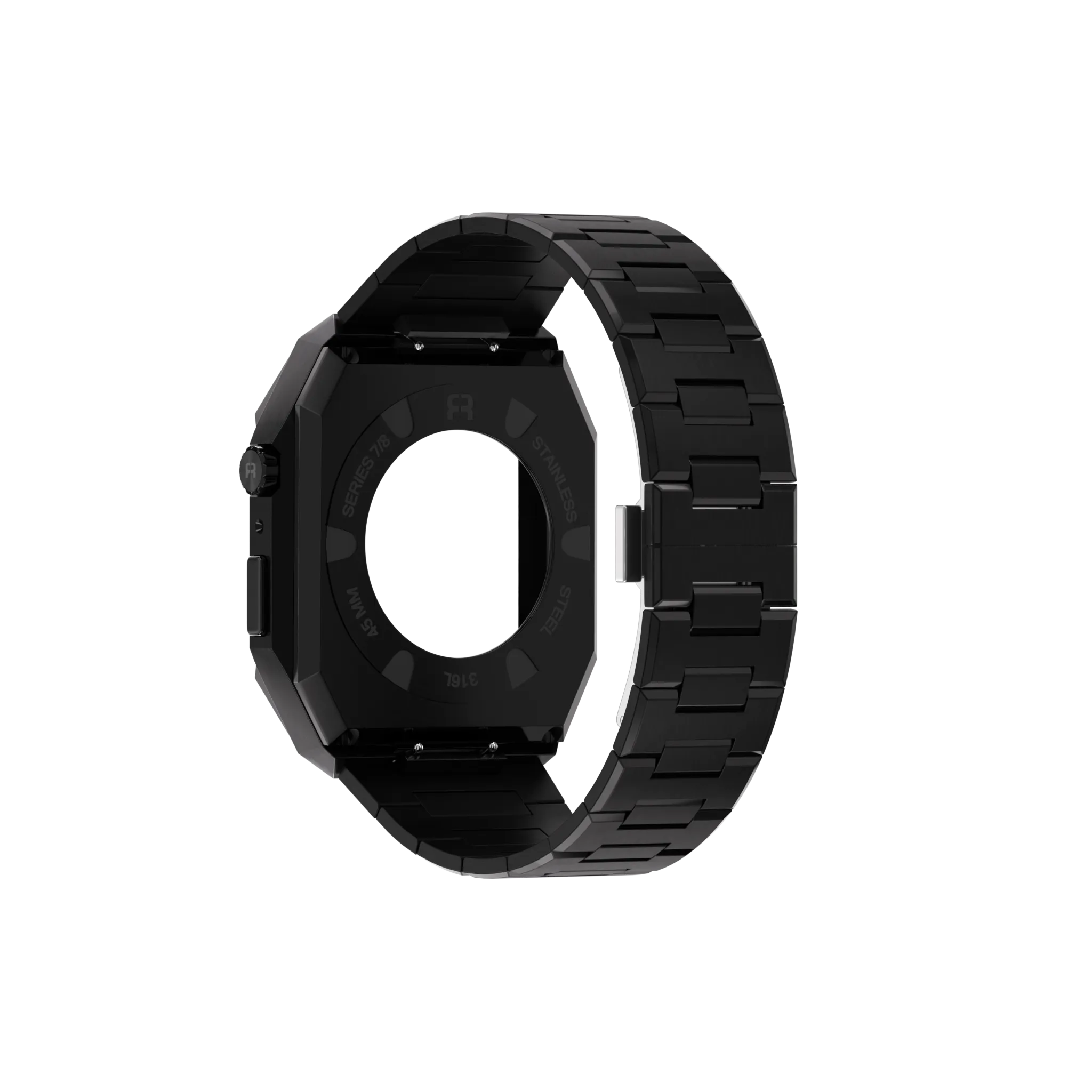 Reqior Boîtier avec bracelet en acier 'Nautilus' Apple Watch 45mm (noir)