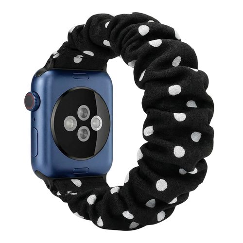 Bracelet chouchou Apple Watch (noir à pois)