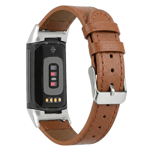 Bracelet cuir Fitbit Charge 6 (brun)
