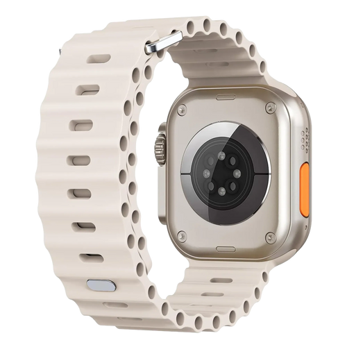 Bracelet Ocean Apple Watch avec fermeture à pression (lumière stellaire)
