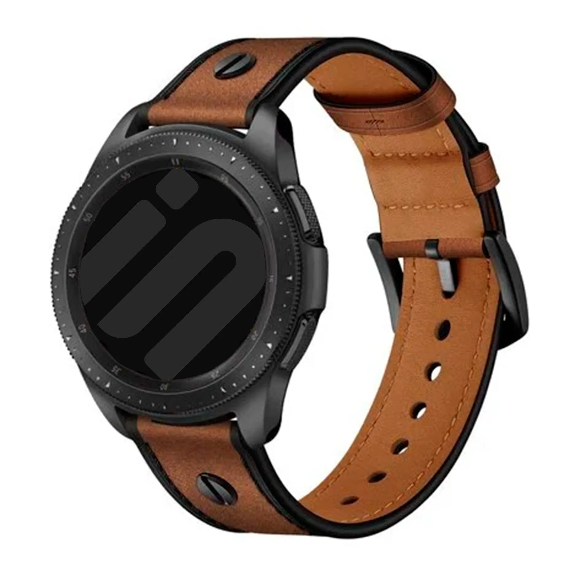 Bracelet cuir avec vis Amazfit Bip 3 Pro (marron foncé)