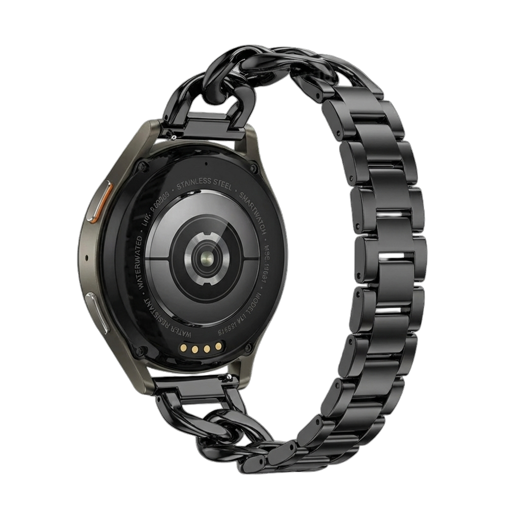 Bracelet chaîne acier Samsung Galaxy Watch 42mm (noir)