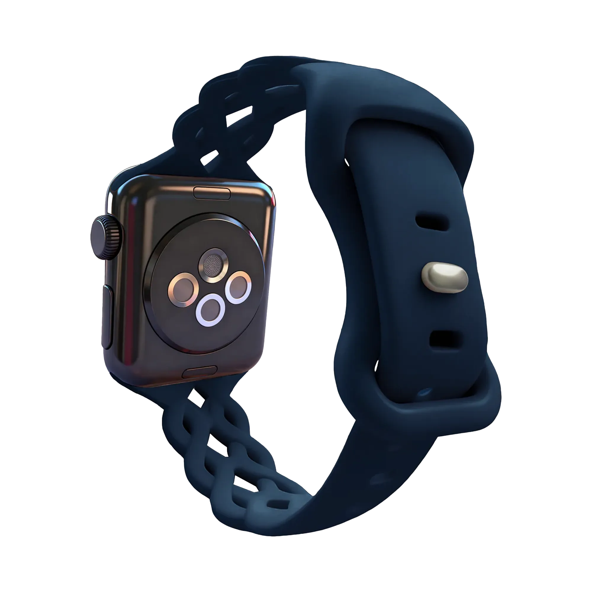 Bandz Bracelet silicone tissé Apple Watch (bleu foncé)