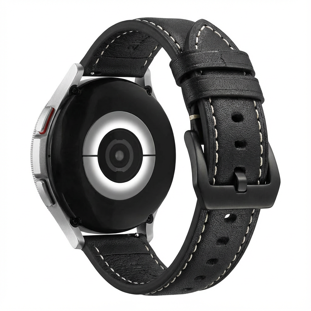 Bracelet cuir authentique universel 24mm (noir)