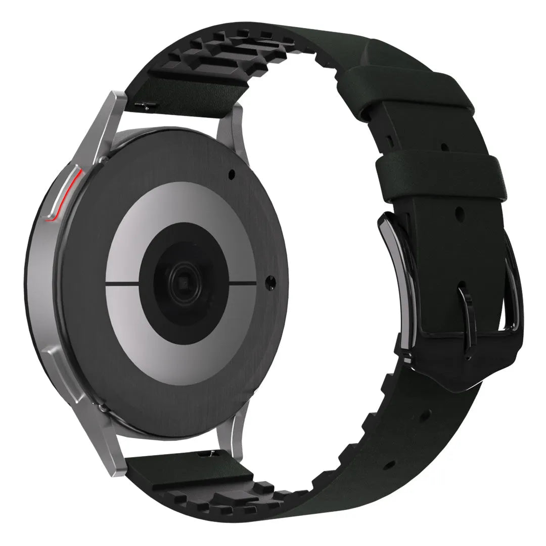 Bracelet cuir et silicone Amazfit GTS 4 (vert)