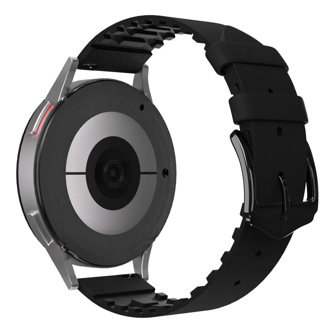 Bracelet cuir et silicone Amazfit GTS 4 (noir)
