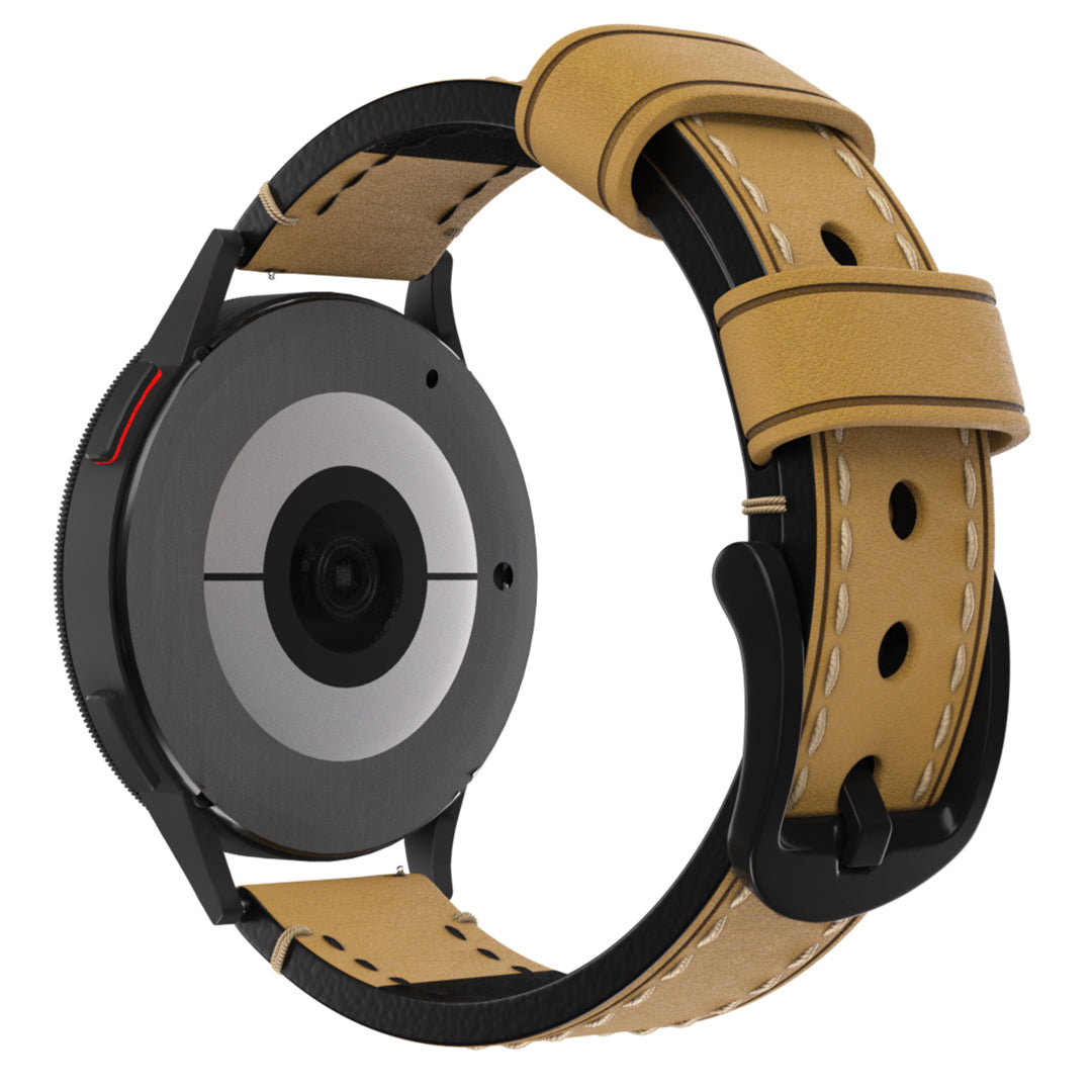 Bracelet montre 18mm cuir véritable - universel (brun)