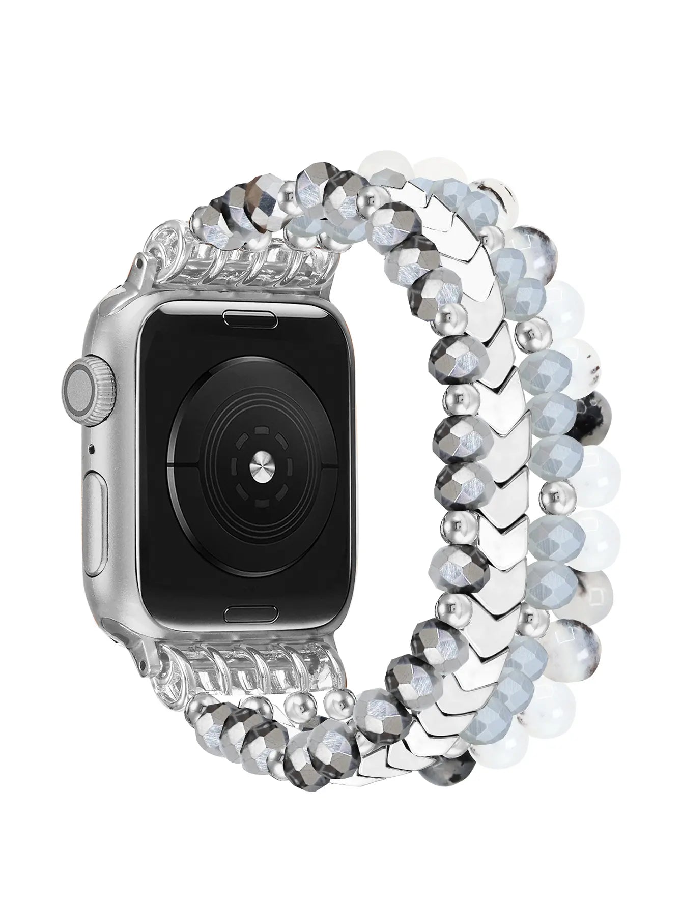 Bracelet perlée Apple Watch (argent)