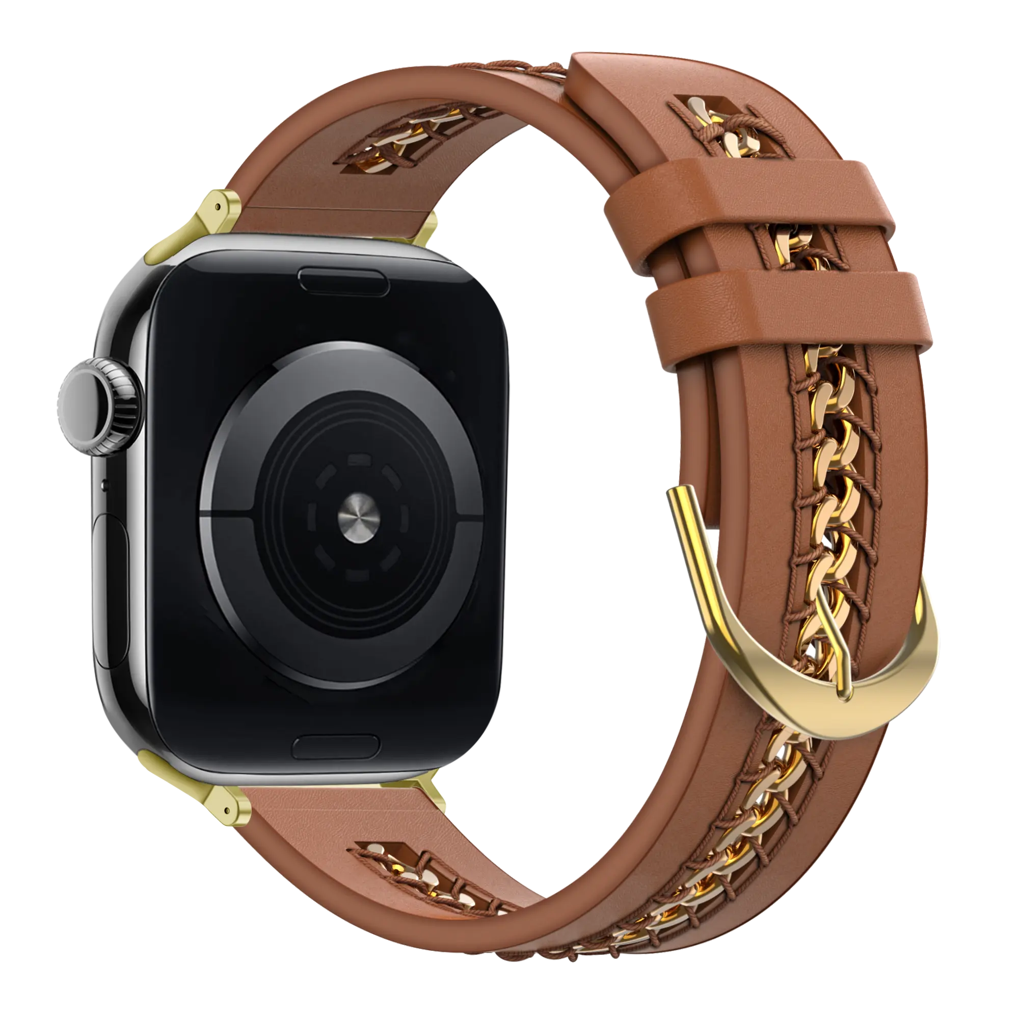 Bandz Bracelet cuir 'Chains' Apple Watch (marron)