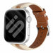 Bracelet cuir hybride slim Apple Watch (beige/marron)