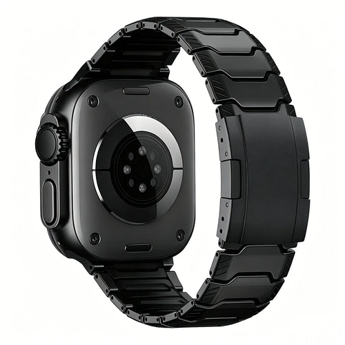 Bracelet titane hybride mecha Apple Watch (noir)