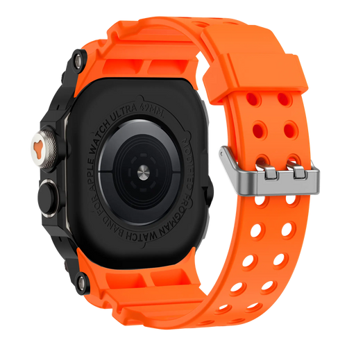 Bandz Bracelet TPU avec coque Apple Watch Ultra (orange avec titane)