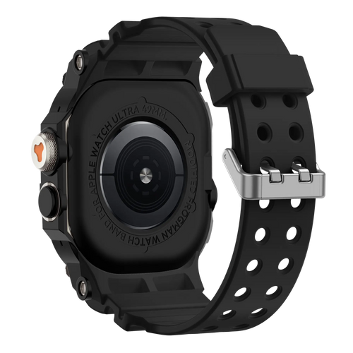 Bandz Apple Watch Ultra TPU Strap with Case (Black with Titanium)