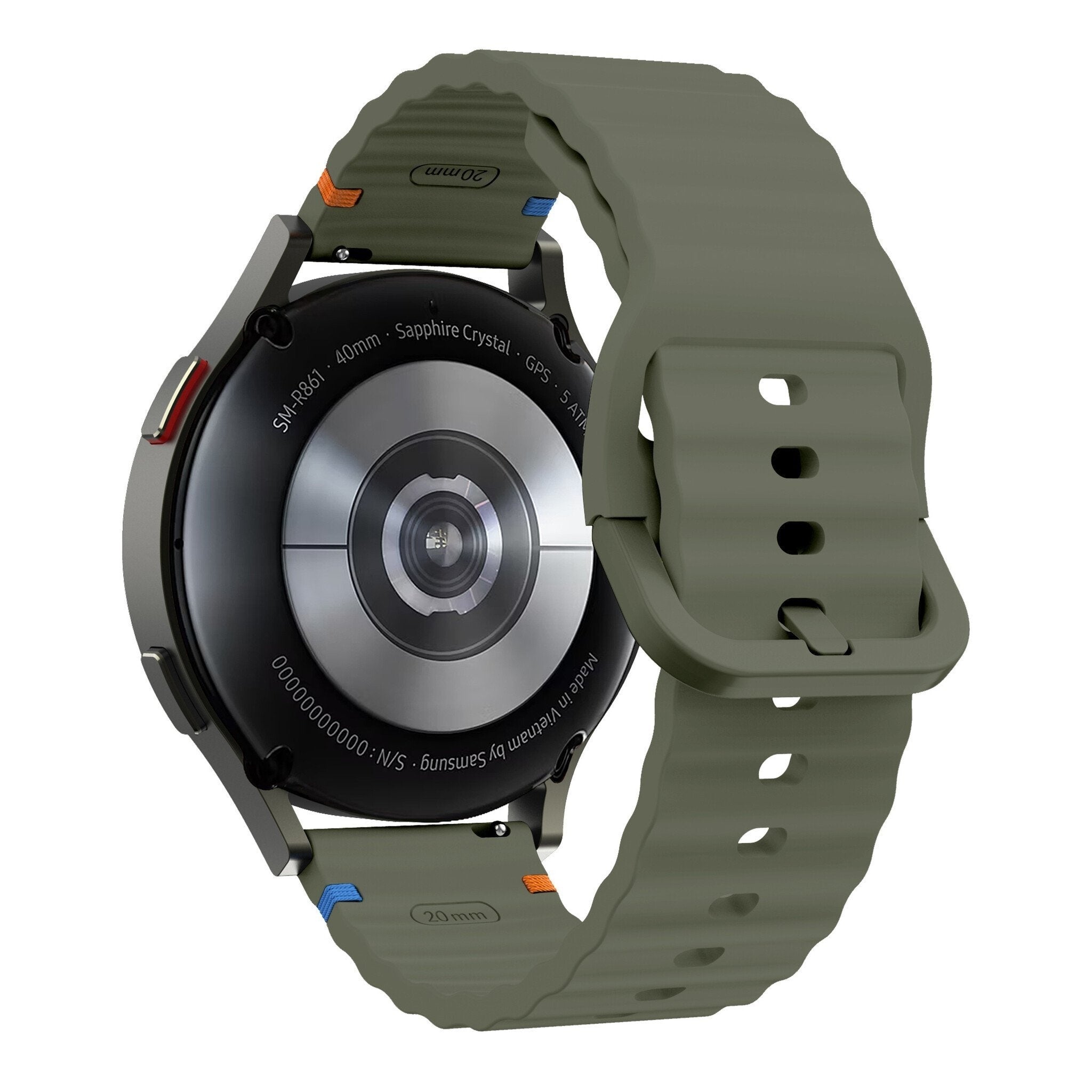 Bracelet silicone ondulé Huawei Watch GT 7 - 46mm (vert militaire)