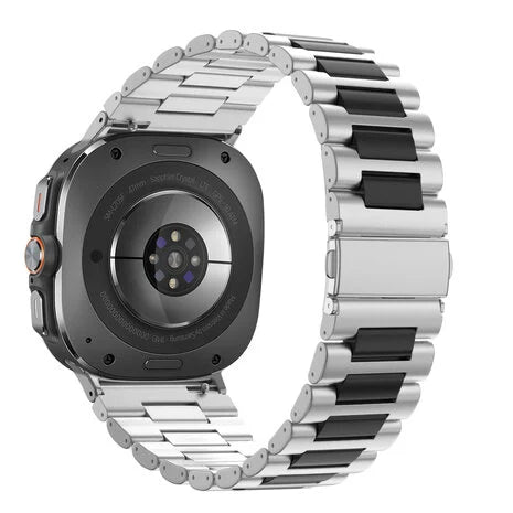 Bandz Bracelet à maillons en acier 'Deluxe' Samsung Galaxy Watch Ultra (argent/noir)