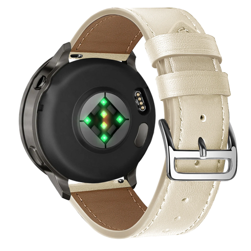 Bandz Bracelet cuir 'Deluxe' Garmin Venu 2s (beige)