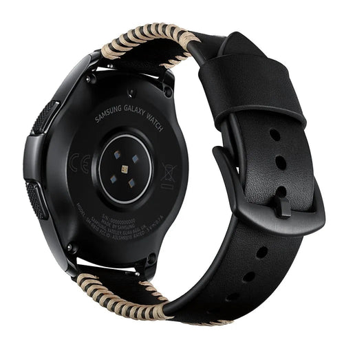 Bracelet en cuir cousu Amazfit GTS 4 (noir)
