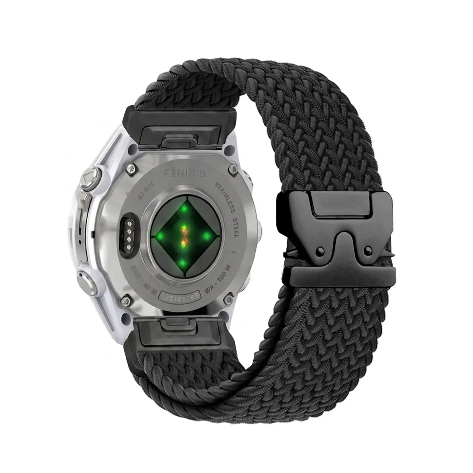 Bracelet tressé boucle en P Garmin Forerunner 935 (noir avec noir)