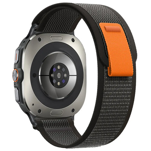 Trail Nylon Strap, black, on a watch, 3/4 rear view