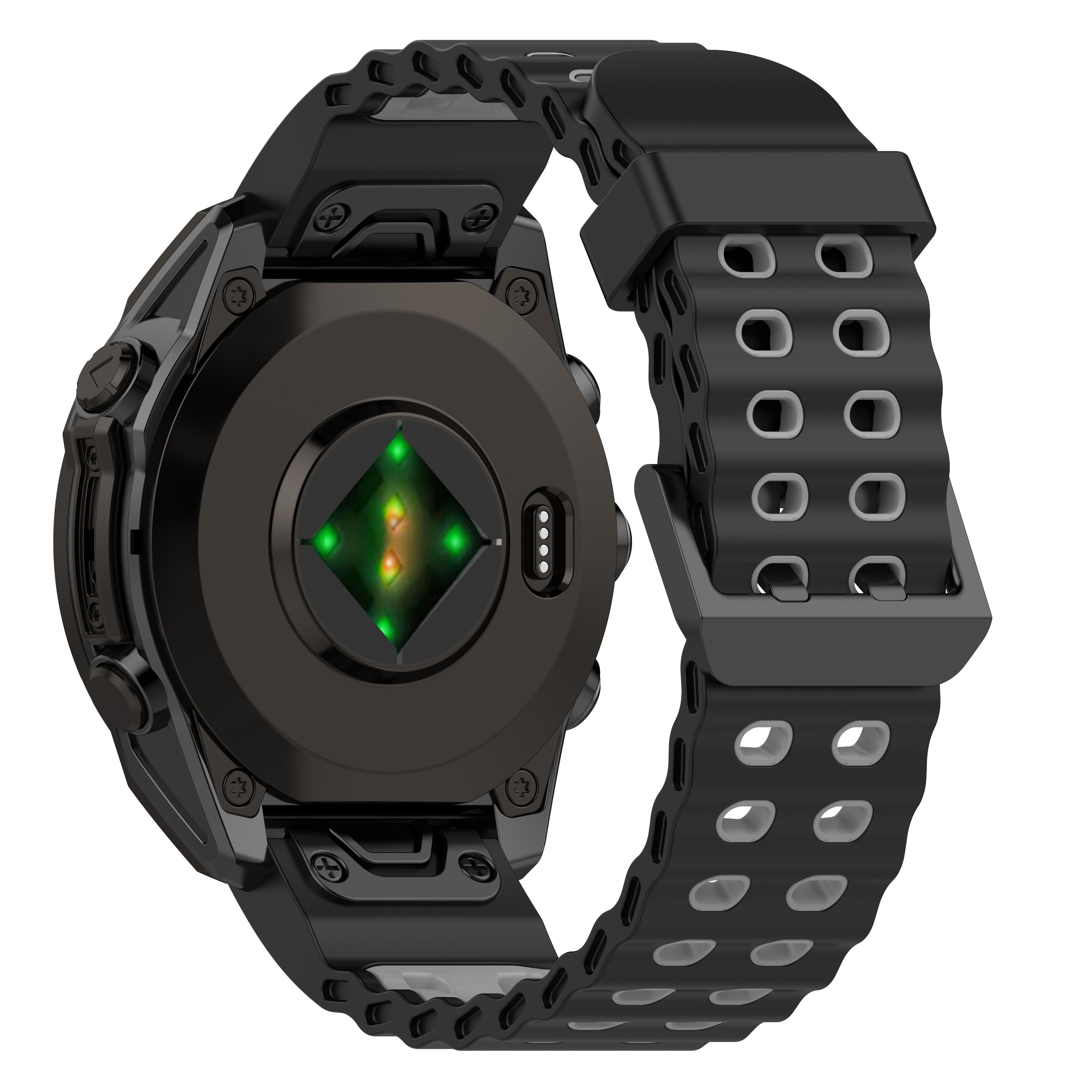 Bracelet sport ondulé Garmin Approach S70 - 47mm (noir/gris)
