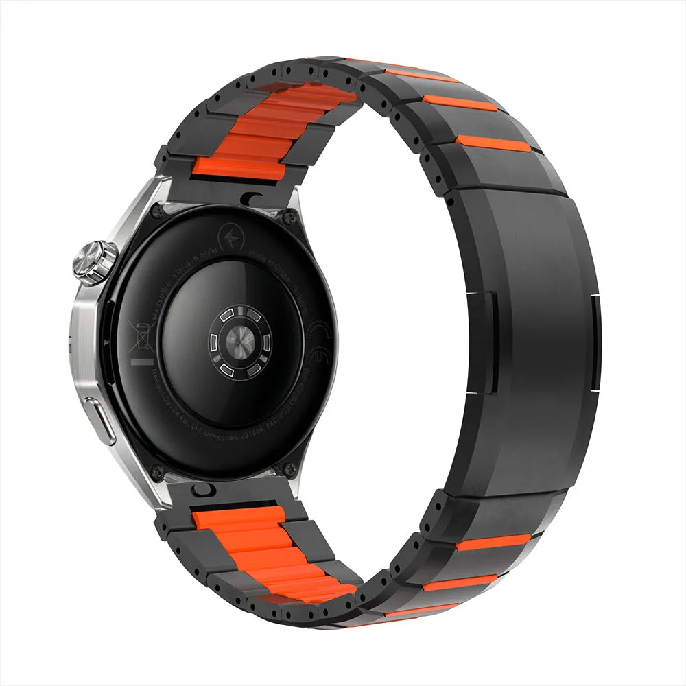 Bracelet acier hybride 'One Push' Oppo Watch X2 (noir/orange)