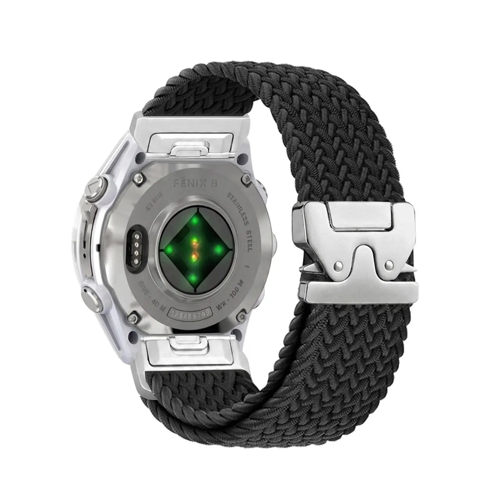 Garmin Instinct Braided Strap P-Buckle (Black with Silver)