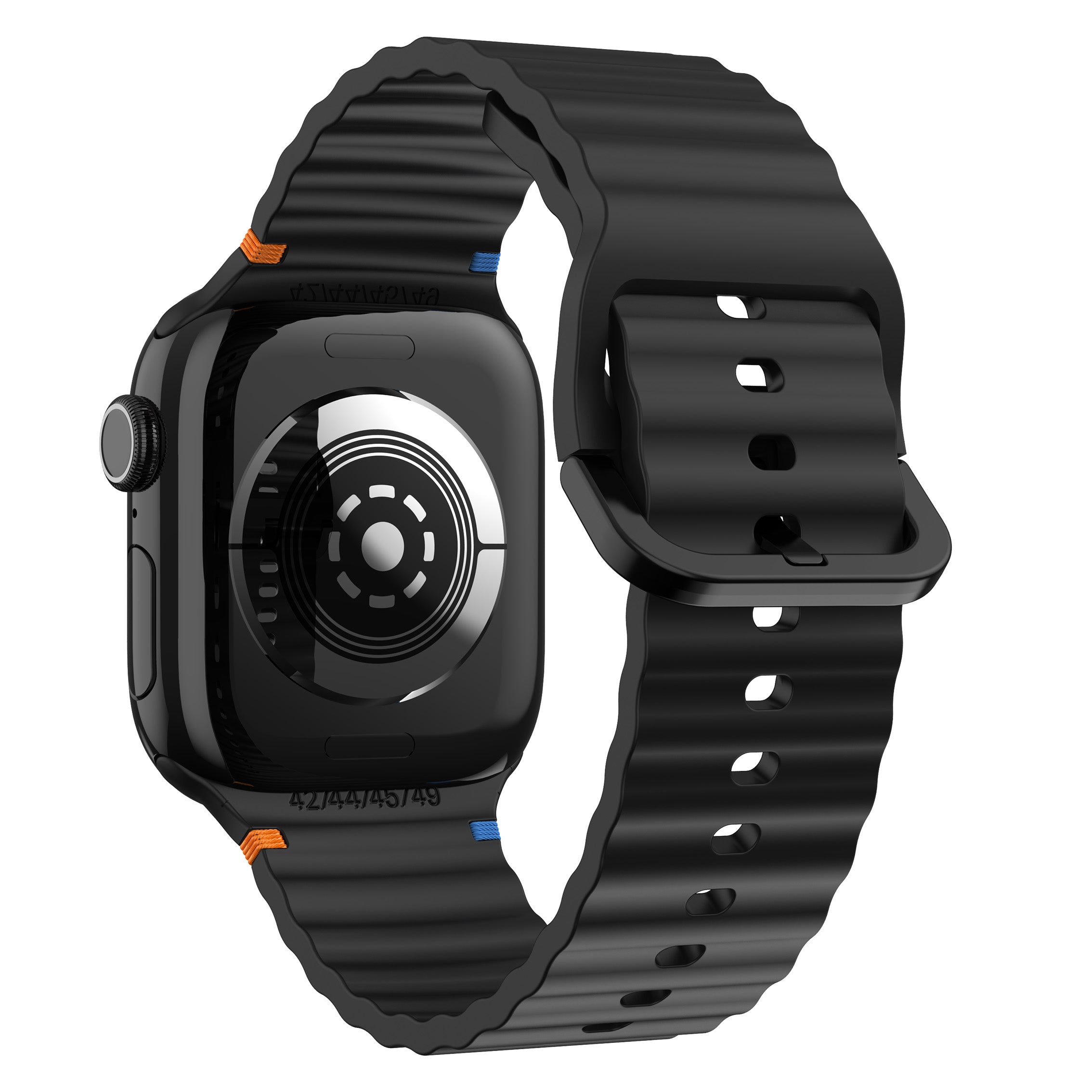 Bracelet silicone ondulé Apple Watch Ultra (noir)