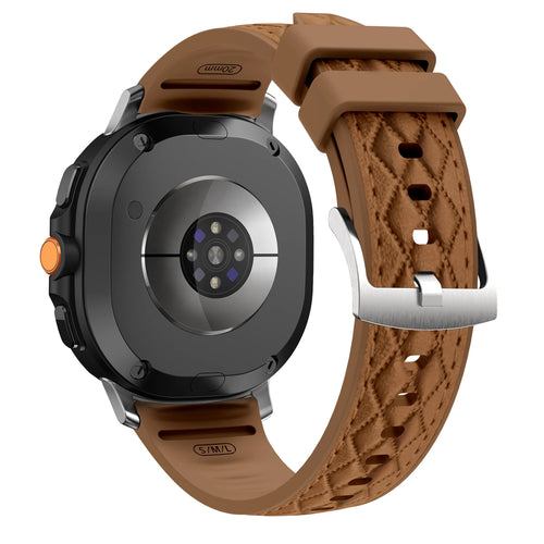 Bracelet cuir hybride diamond Samsung Galaxy Watch 9 - 44mm (marron)