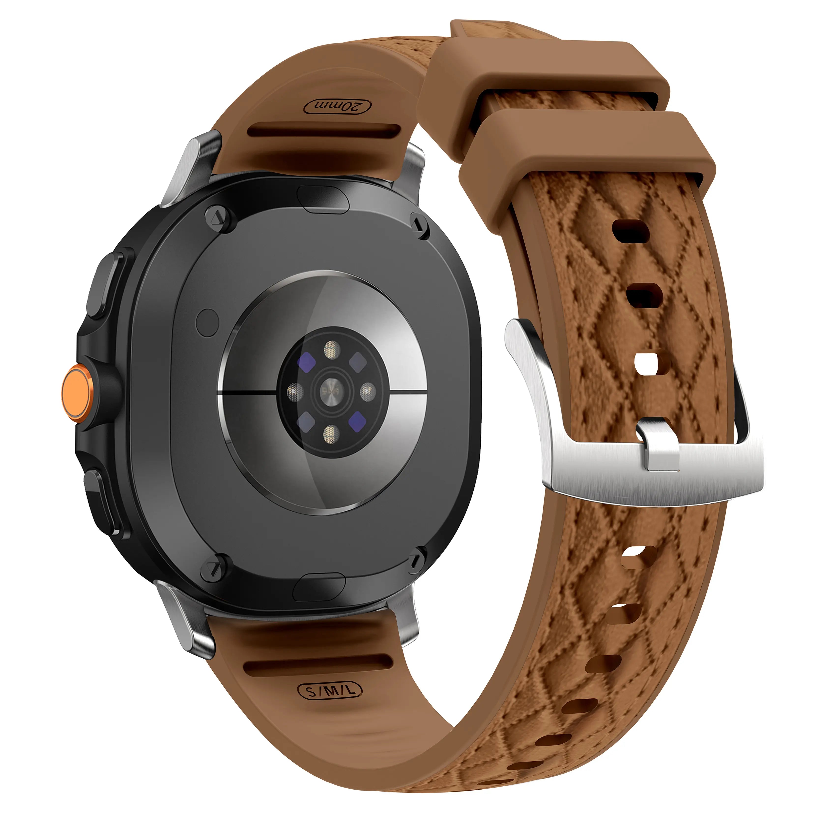 Samsung Galaxy Watch 8 - 44mm Diamond Leather Hybrid Strap (Brown)