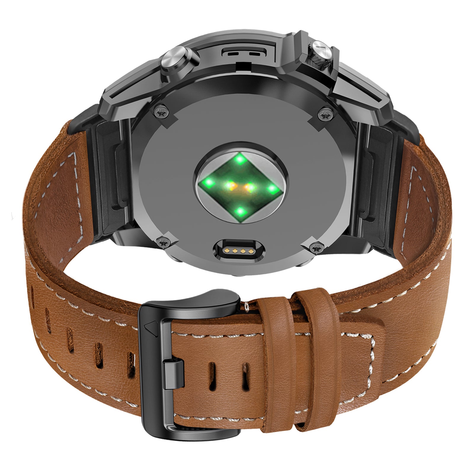Garmin Forerunner 970 Premium Leather Strap (Brown)