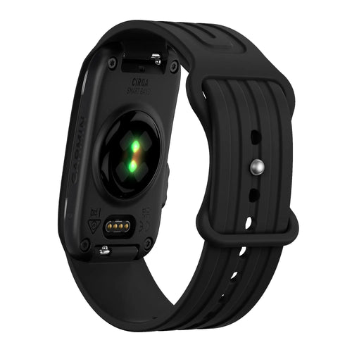 Silicone Strap 'Classic', black, on a watch, 3/4 rear view