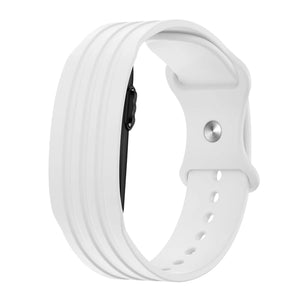Silicone Strap 'Classic', white, on a watch, 3/4 rear view