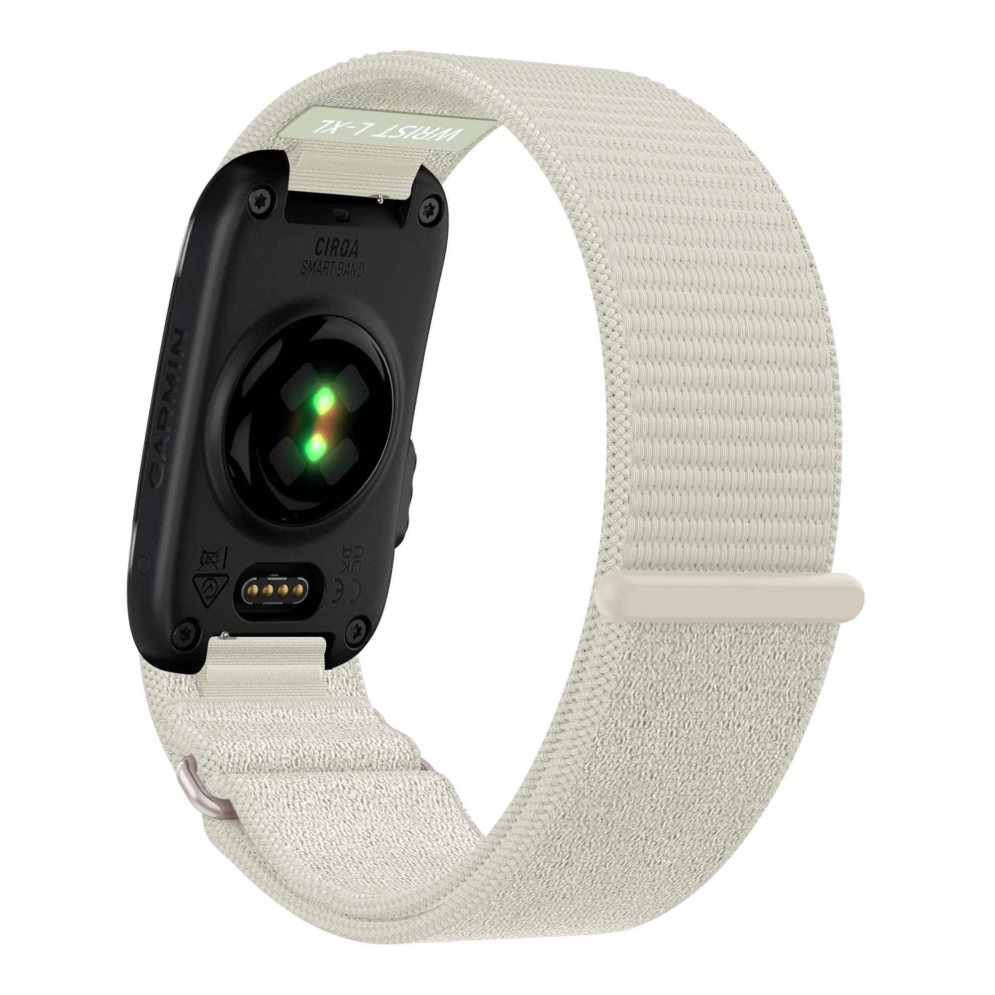 Nylon Strap 'Classic', starlight, on a watch, 3/4 rear view