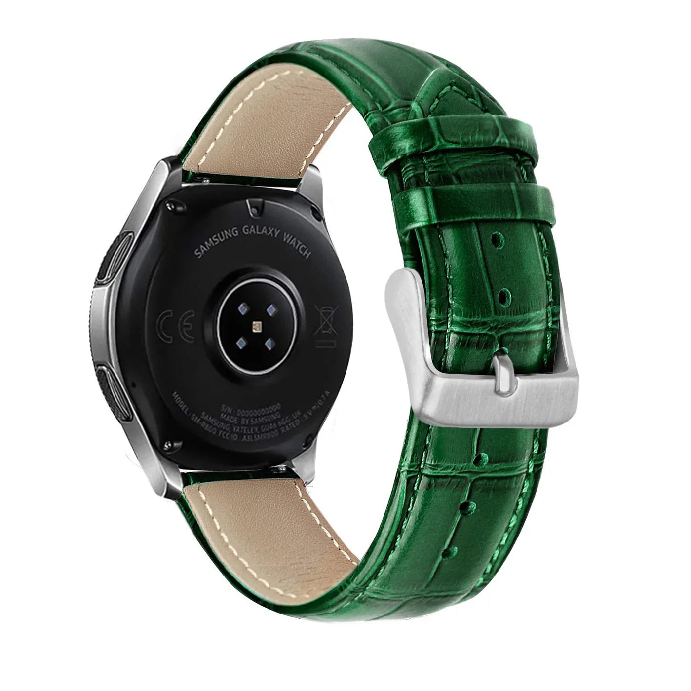 Bracelet cuir crocodile granulé Amazfit Active (vert)
