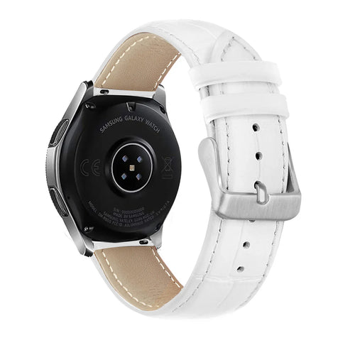 Bracelet cuir crocodile granulé Amazfit GTS 4 (blanc)