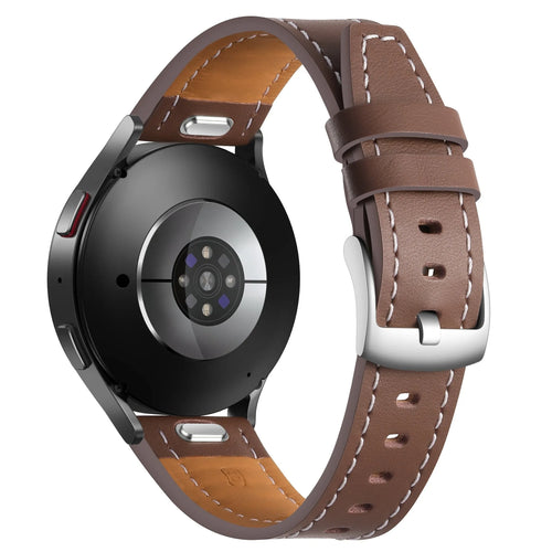Bracelet cuir 'One Push' Amazfit Bip 3 (Pro) (marron foncé)
