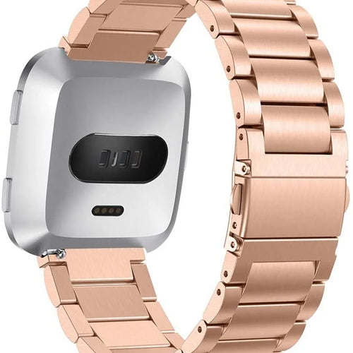 Bracelet acier Fitbit Versa (or rose)