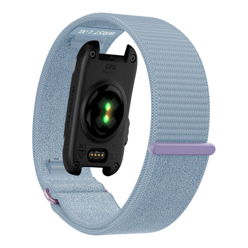 Nylon Strap 'Classic', light blue, on a watch, 3/4 rear view