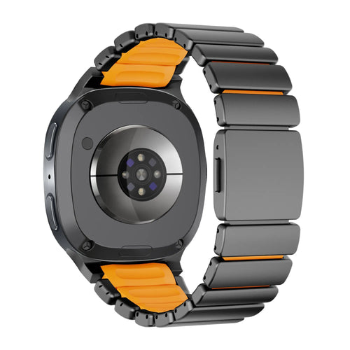 Bandz Samsung Galaxy Watch 9 - 40mm Titanium Strap 'Hybrid' (Black/Orange)