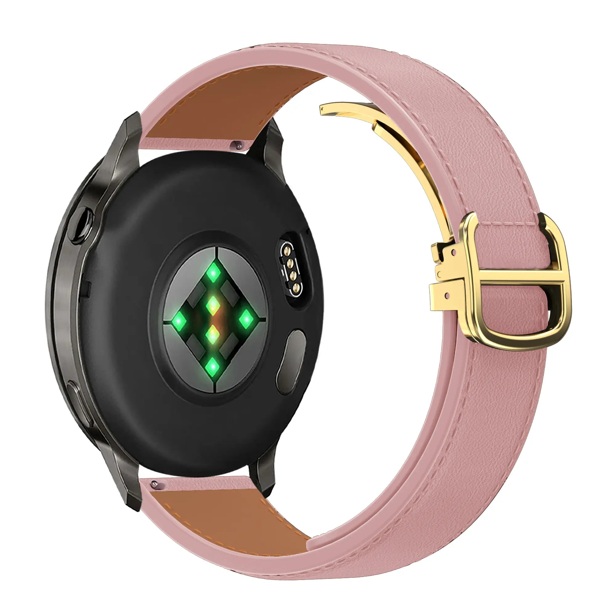 Bandz Bracelet cuir 'D-Type' Garmin Vivomove Luxe (rose)