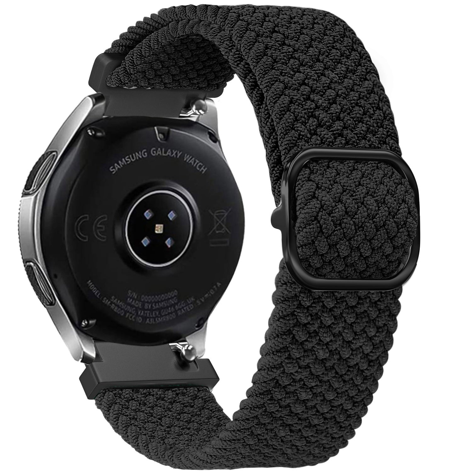 Bracelet montre nylon tissé 20mm - universal (noir)