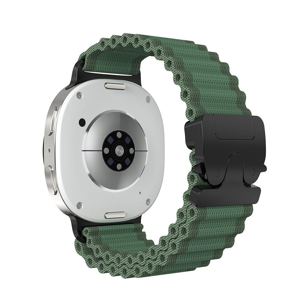 Bracelet nylon Outdoor avec boucle en P Samsung Galaxy Watch 8 - 40mm (vert avec noir)