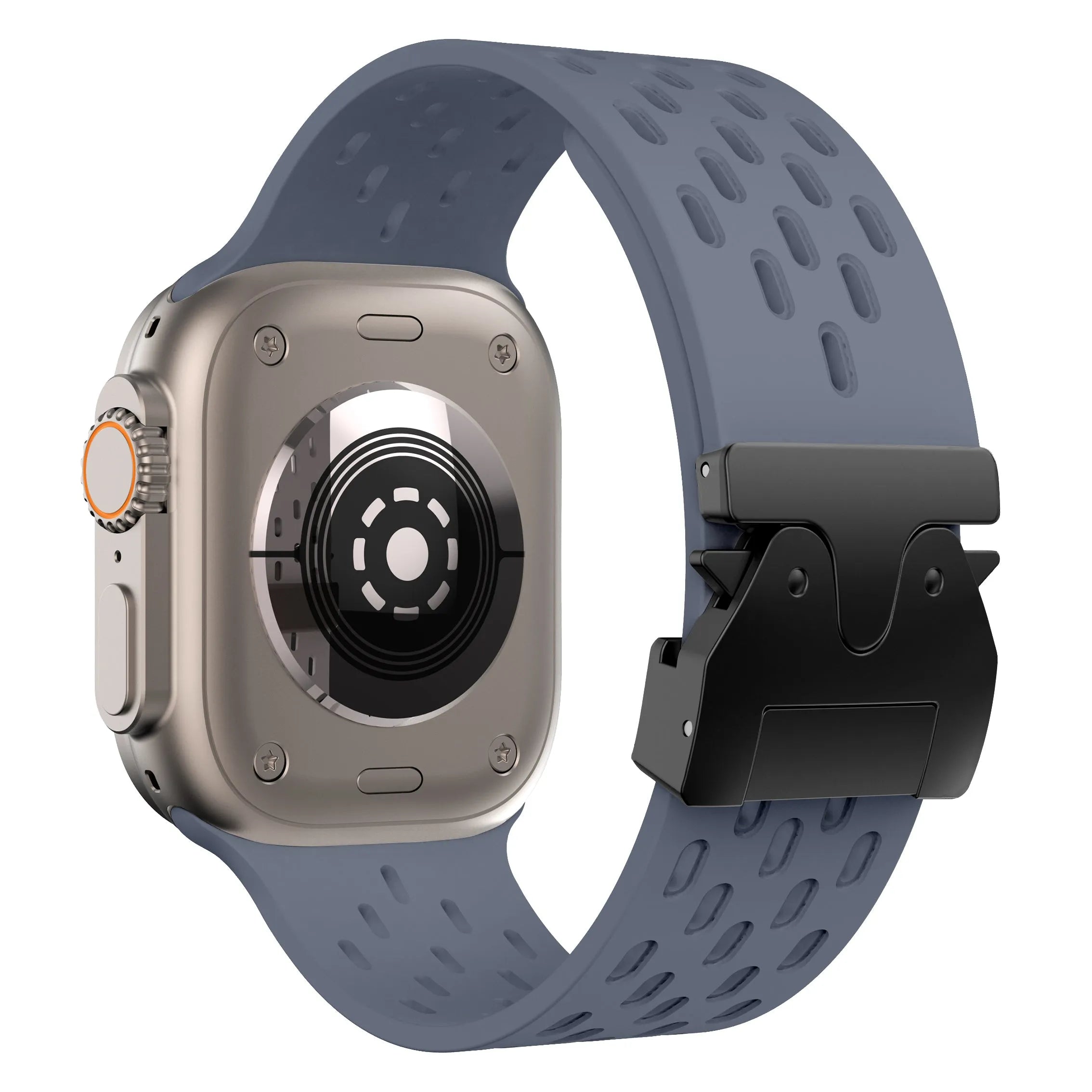 Bracelet silicone air avec P-buckle pour Apple Watch (grisbleu)