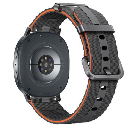 Bracelet active silicone Samsung Galaxy Watch 9 - 44mm (gris foncé/orange)